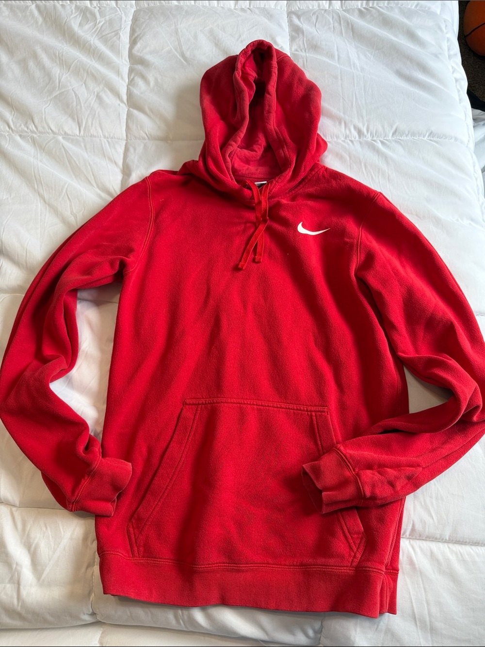 Nike Red Pullover Hoodie with White Swoosh